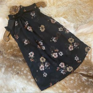 Ruffle Floral Chiffon Blouse Top